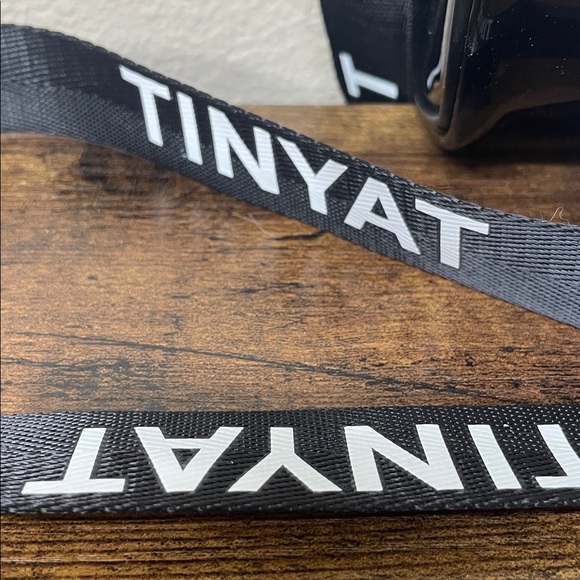 TINYAT Black Semi Transparent Cylindrical Crossbody Bag Adjustable Strap - Picture 3 of 6